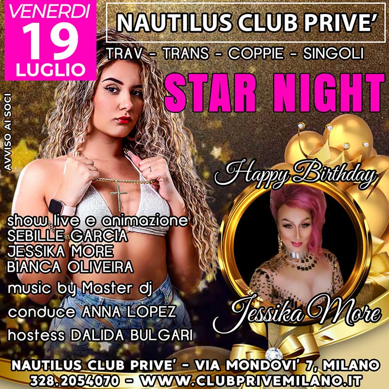 CLUB PRIVE MILANO NAUTILUS STAR NIGHT TRAV TRANS COPPIE